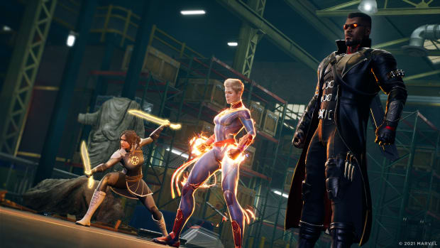 Marvel's Midnight Suns, The Hunter, Blade, and Captain Marvel ready for battle